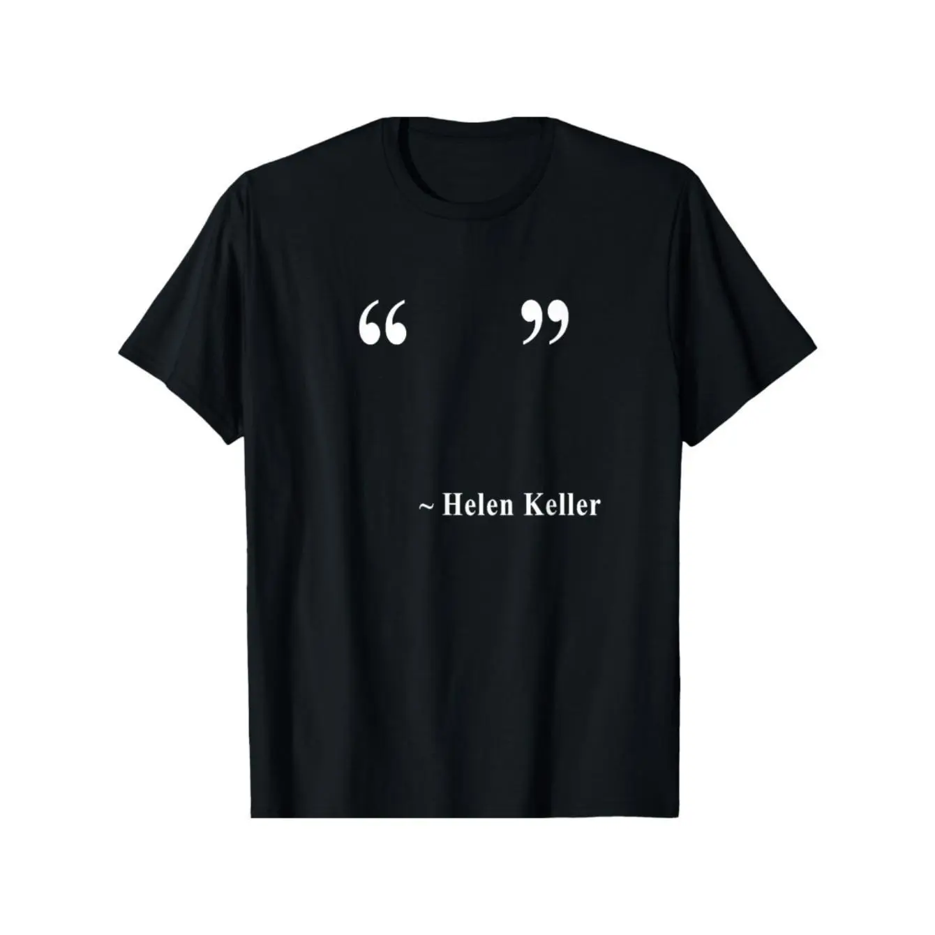 Men's Helen Keller Quote Black Graphic Menswear T-Shirt - Short Sleeve Round Neck Regular Fit, Soft Breathable Fabric, Durable Print, Machine Washable, Streetwear Sports Simple Casual Top