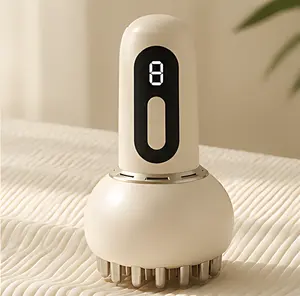 Wireless electric meridian brush massager with heating and vibration, rechargeable red light body shaping massage tool for legs, arms, abdomen, belly, neck, and hips; portable cordless meridian scraping device for relaxation, home use, and gifts