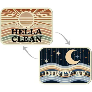 Dirty Clean Dishwasher Magnet Clean Dirty Sign, Funny Design Style for Dishwasher, Kitchen Decor (Black)