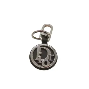 Pre-owned Dior Calfskin Small Leather Goods Oblique Keyring