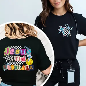 Jesus and Softball Shirt, Christian Softball Mom Tee, Faith Sports Graphic Tee, Game Day Girls Softball Shirt