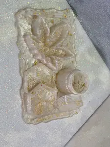 White and Gold Epoxy Tray Set