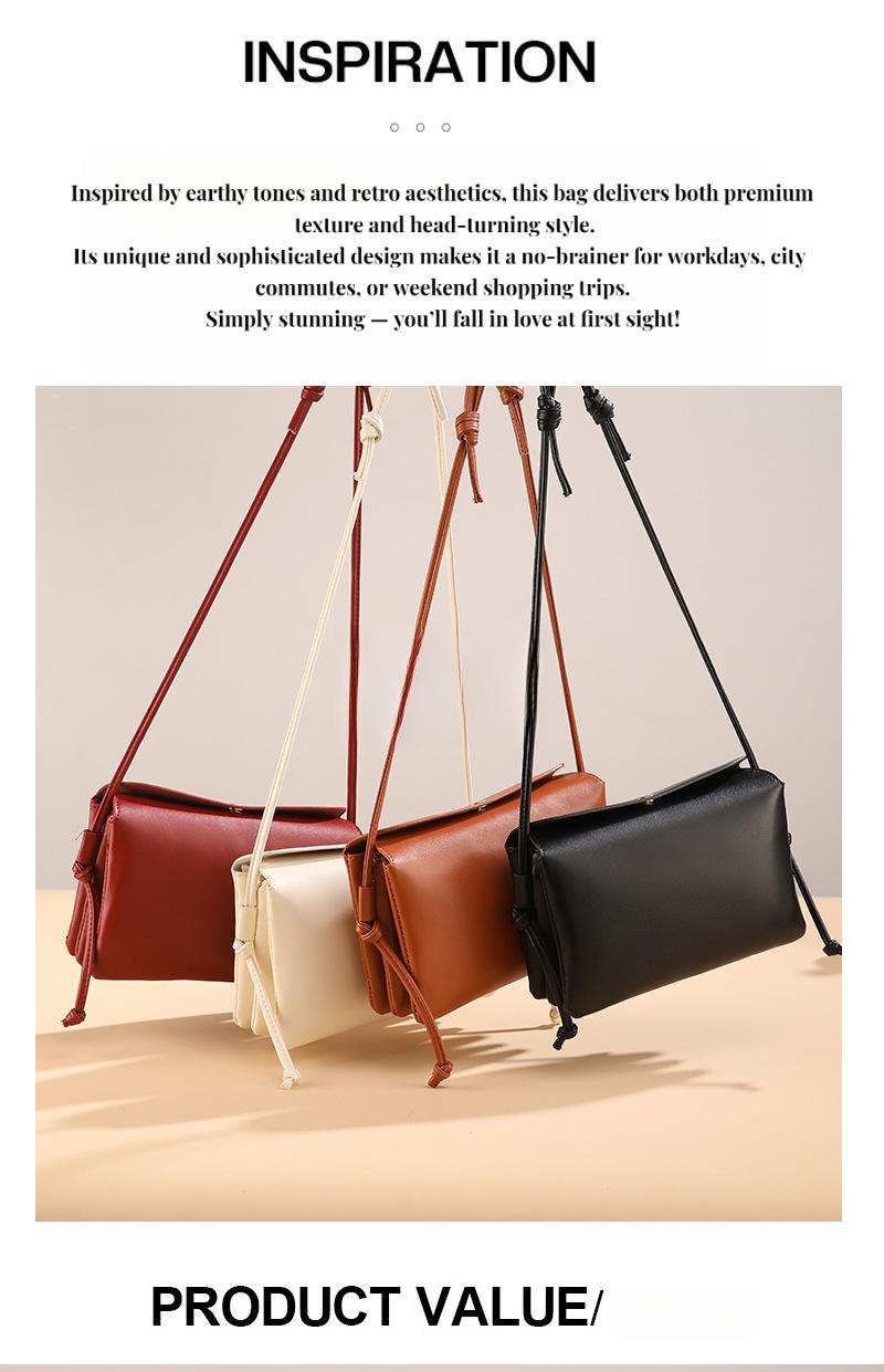 2026 New Crossbody Small Square Bag Niche Simple Double-layer Genuine Leather Small Bag Women's Bag Minimalist Style Commuter Shoulder Bag
