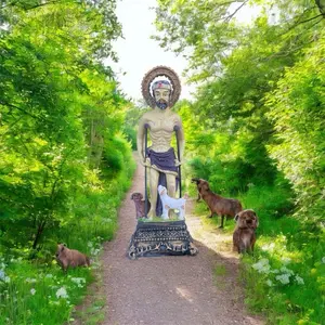 Poderosa estatua de resina de San Lazaro.