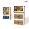 ONAIL 128QT Foldable Plastic Garage Storage Box with Lid, Magnetic Doors, Lockable Transport Wheels - Adjustable, Stackable, Durable Lightweight Organizer for Toys, Office, Bathroom (Jewelry, Beauty Storage)