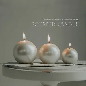 4 Piece Set Creative Handmade Decorative Items, Premium Unique Gifts, Soy Wax Pearl Shell Scented Candles, Elegant Home Accessories