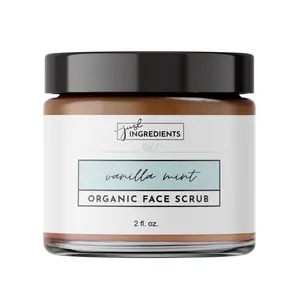 Just Ingredients Vanilla Mint Organic Face Scrub - 2 oz | Vitamin E Oil | Organic | Jojoba Oil | Skin Repair | Almond Oil