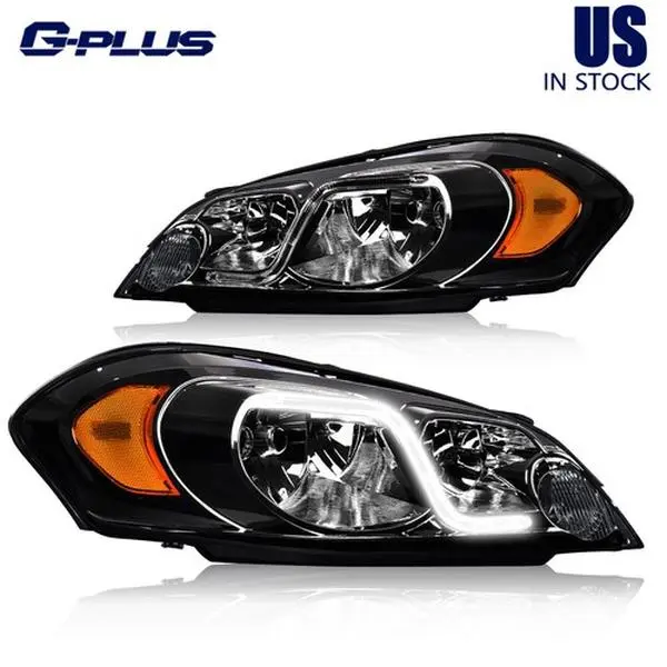 G-PLUS Headlights for 2006-2013 Chevy Impala/2006-2007 Monte Carlo Chrome LED DRL Headlights Lamps G-PLUS Headlights for 2006-2013 Chevy Impala/2006-2007 Monte Carlo Chrome LED DRL Headlights Lamps