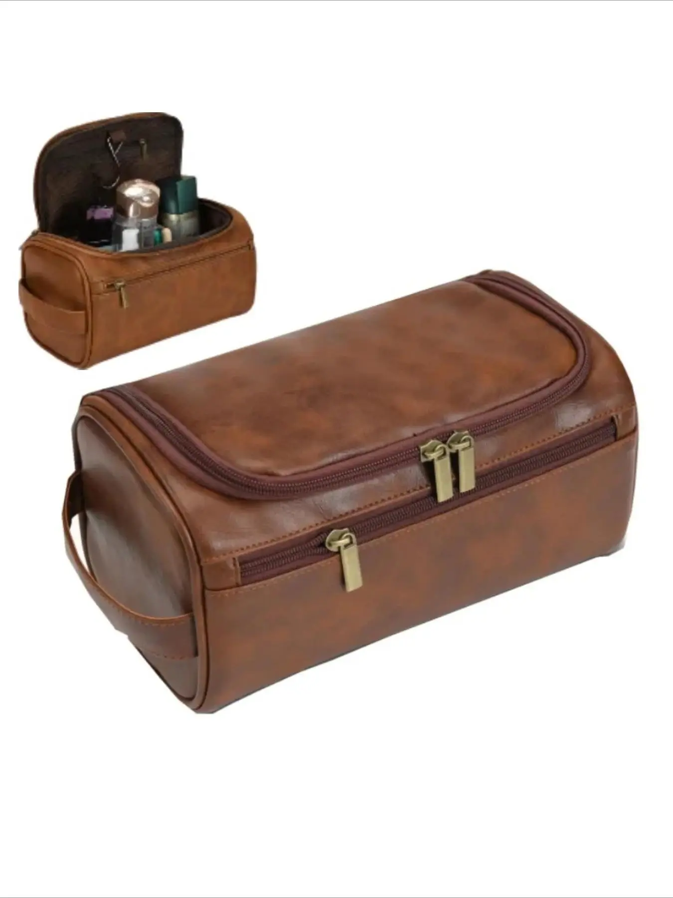Travel Cosmetic Case Hanging Wash Bag Men's Vintage Toiletry Bag Luxury for Business Trips Male Makeup Organizer Storage Pouch Beauty Storage Pouch Cosmetic Travel Bags