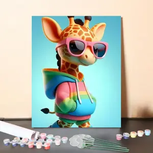 DIY Malen nach Zahlen Set-"Coolgiraffe"