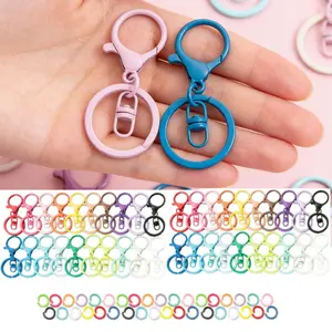 40pcs Lobster Claw Clasps Keychain Metal Swivel Clasps Lobster Claw Clasps Hook with Swivel Clip with Flat Split Keychain Ring and 100pcs Jump Ring for Jewelry Making DIY Craft Hardware
