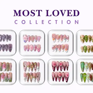 MOST LOVED Collection - Handmade Press-On Nails | Reusable, Salon-Quality, Long-Lasting, Glossy Design