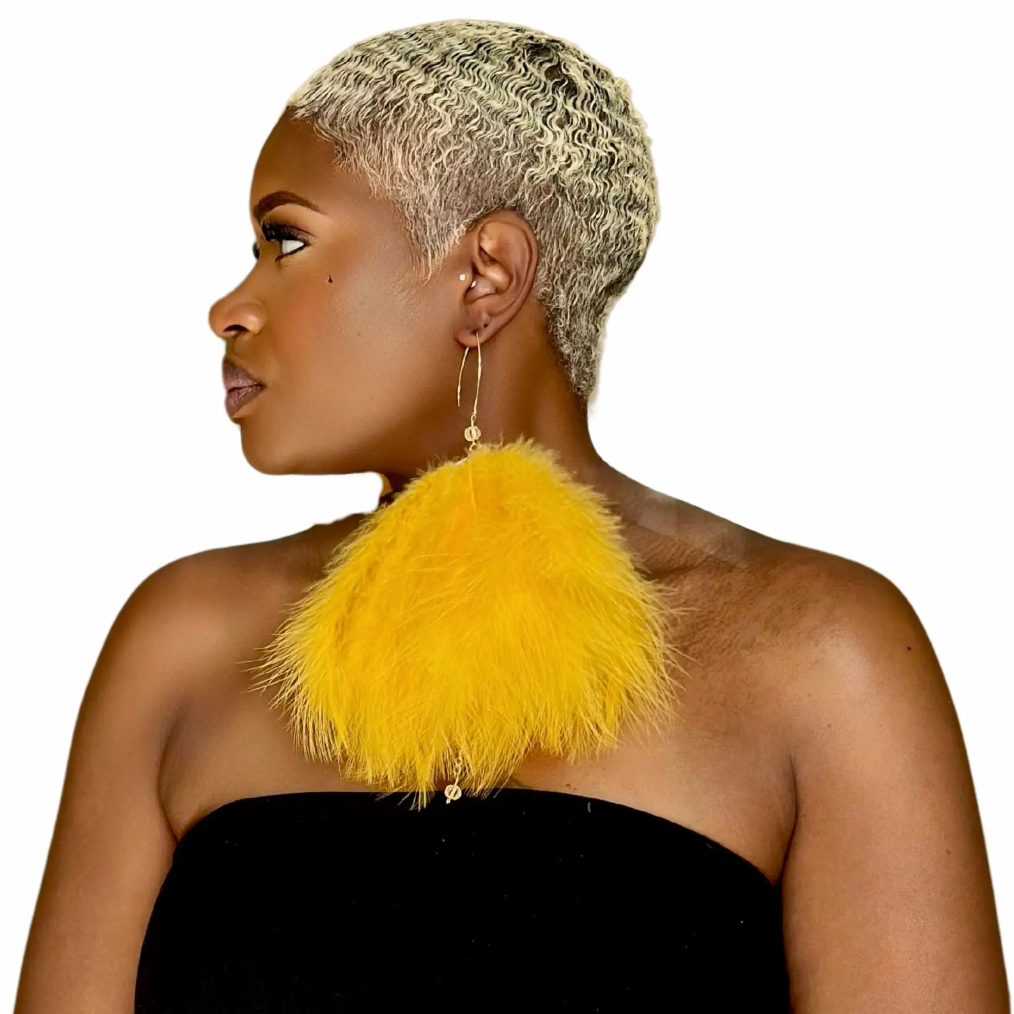 PLUMA GOLD - MY FEATHER EARRINGS STYLISH CHIC ELEGANT