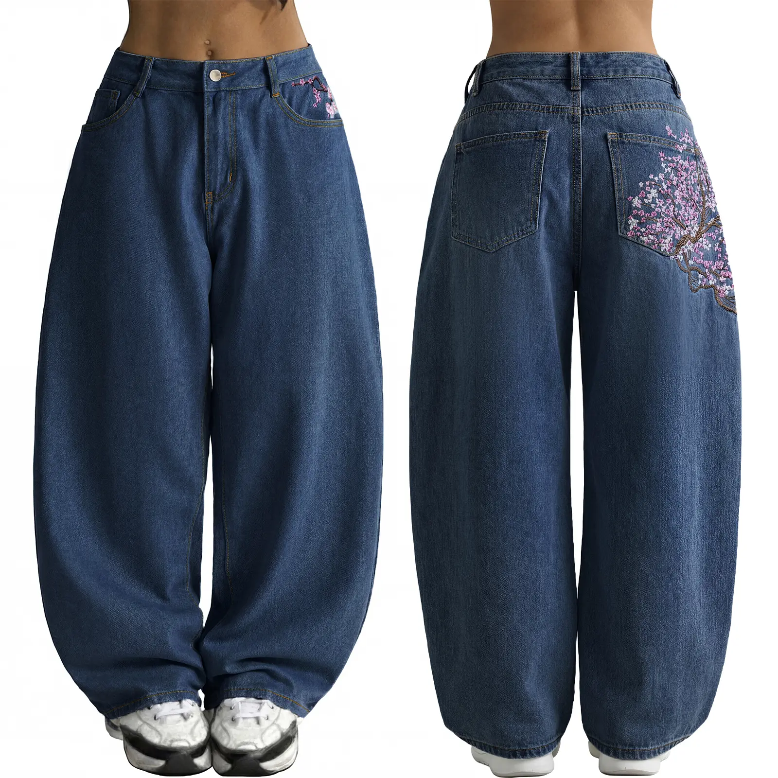 Blue-Embroidered Pattern