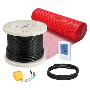 VEVOR 120 sqft Floor Heating Mat System, 120V Electric Radiant Heated Floor System, with Decoupling Membrane Smart Control Thermostat Alarm, Easy Installation for Tile, Stone, Vinyl