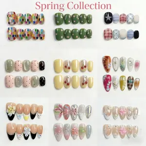 SPRING Collection Nails Heaven | 10 Pcs Handmade Press On Nails Mother's Day Gift  | High Quality Reusable Nails  For Women