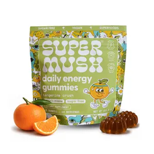 SuperMush Daily Energy Mushroom Gummies (28 Gummies) - Organic Lion’s Mane & Cordyceps Mushroom for Energy, Focus, Stamina, Stress Reduction - Vegan, Sugar Free Nootropic Gummies - Functional Mushroom Supplement