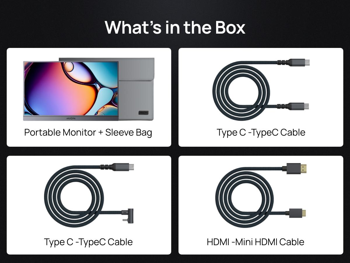 ARZOPA 16.1" 2.5K 180Hz Portable Gaming Monitor 107% sRGB 2560x1440 QHD 1080P Ultra Slim External Second Screen for Laptop PC PS5 Mac Xbox with Built-in KickStand & Dual Speakers