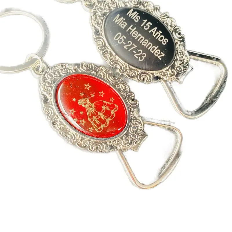 12-Piece Engraved Personalized Metal Keychains Multipack - Durable, Elegant, Easy-to-Use Quinceanera Supplies Memento, Festive Party Guest Accessories, 12 Pieces