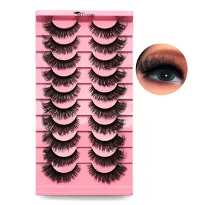 Full Volume Eyelash for Lashes Extensions, 10 Pairs 16mm Fluffy Strip False Eyelashes, Women and Girls Eye Makeup Enhancement Products, Longer Looking Eyelashes