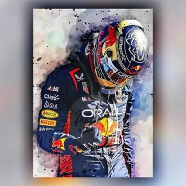 Max Verstappen Red Bull Artistic Poster, Minimalist Painting Decor for Room - Home Decor Wall Art Gift