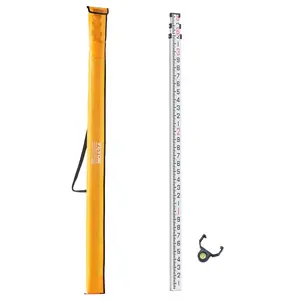 VEVOR Aluminum Grade Rod, TikTokShopBlackFriday, 9-Feet/10ths 3 Sections Telescopic Measuring Rod,Double-Sided Scale 1/10ft Leveling Rod Stick,Aluminum Alloy Survey Rod with Bubble Level&Carrying Bag for Houses,Walls,Floors