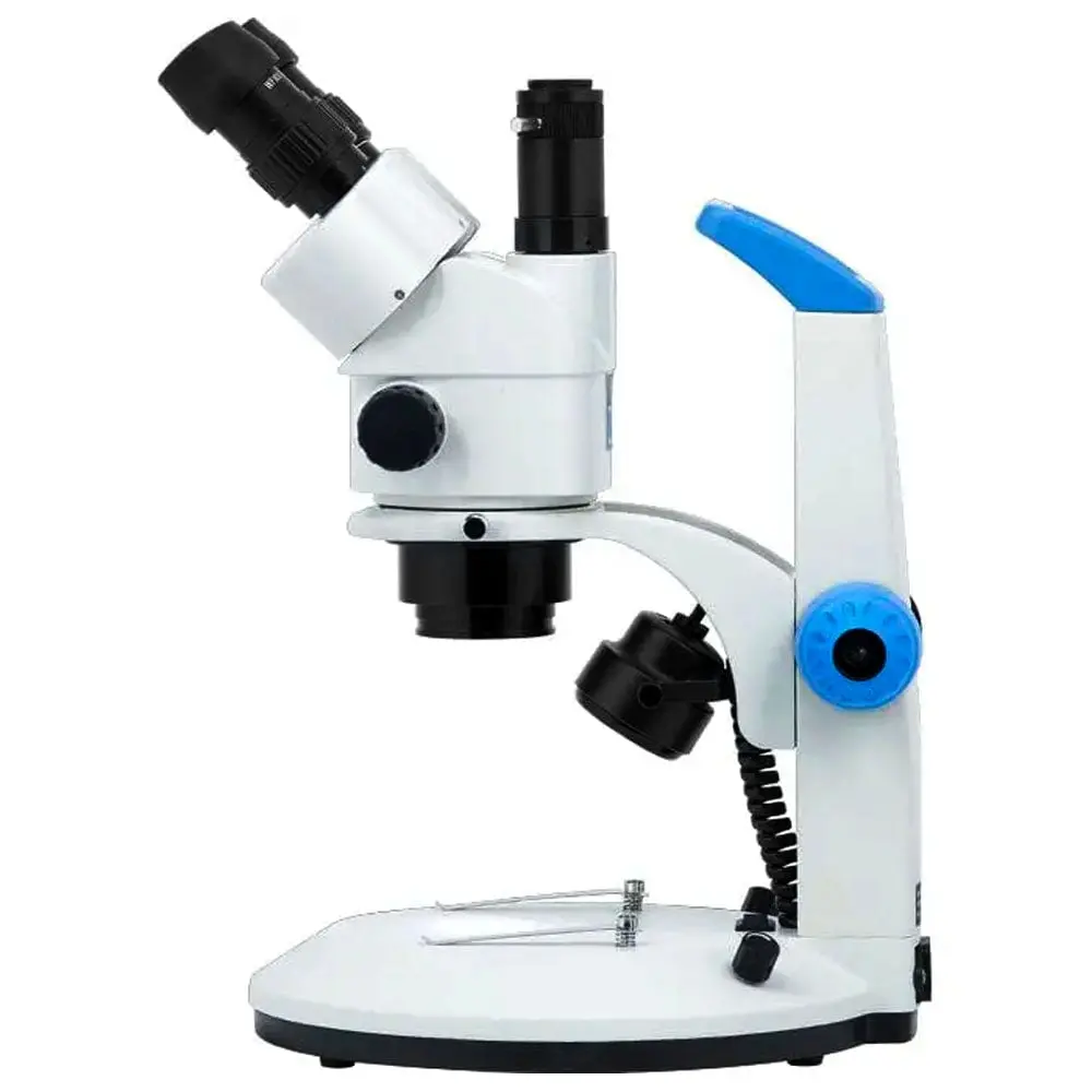 LW Scientific Z4M-TZM7-PA77 C-Clamp Flex Arm Trinocular Stereo Microscope with Aluminum Alloy Build, Dual LEDs, High Point Eyepiece, Max 180x Magnification, Ideal for Medical Experts