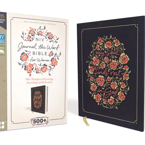 NIV, Journal the Word Bible for Women (Perfect for Note-Taking), Red Letter, Comfort Print: 500+ Prompts to Encourage Journaling and Reflection