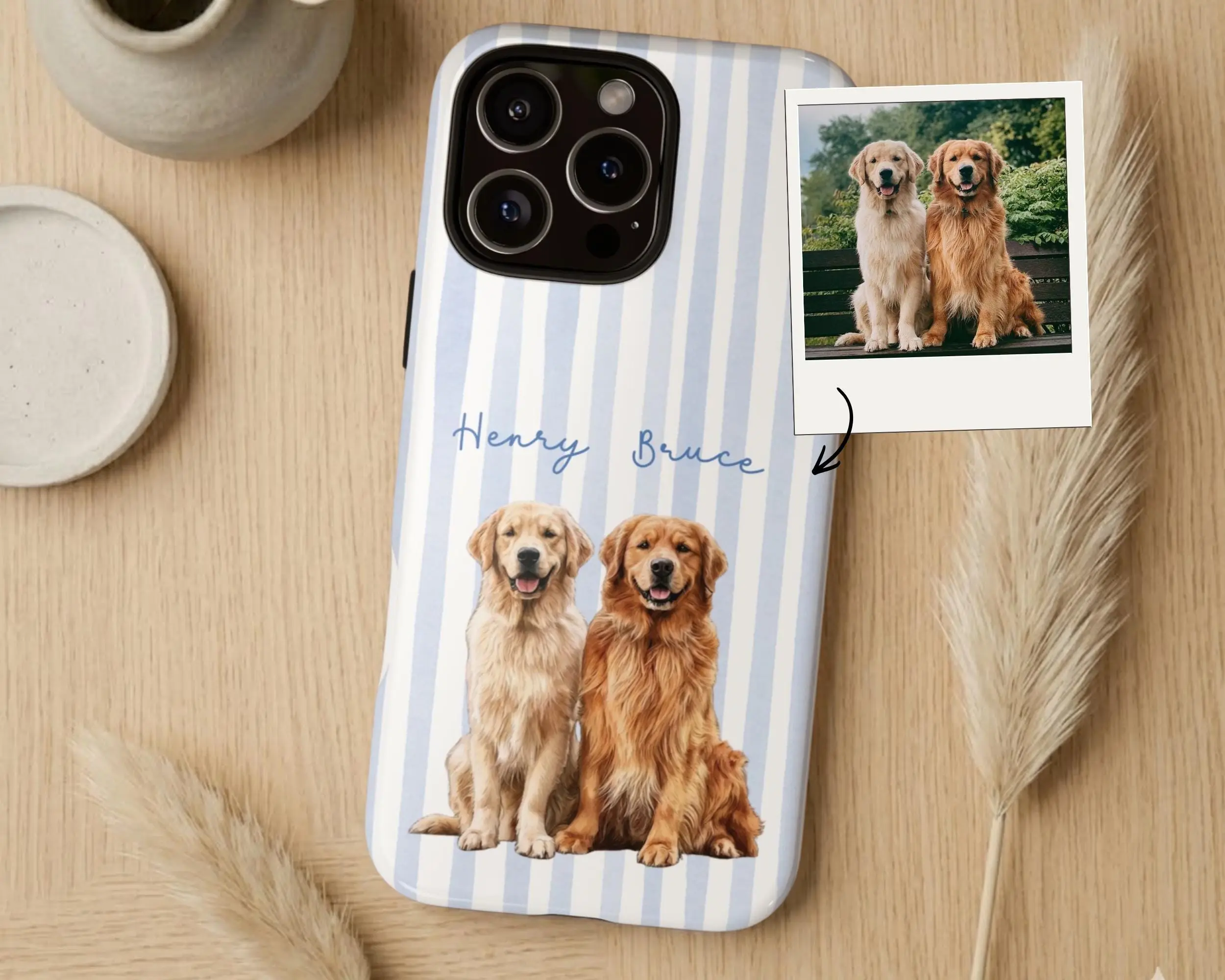 Custom Pet Photo Phone Case, Golden Retriever Gifts, Personalized Dog Phone Case With Pet Name, Phone Case Iphone Galaxy Gift For Dog Lover