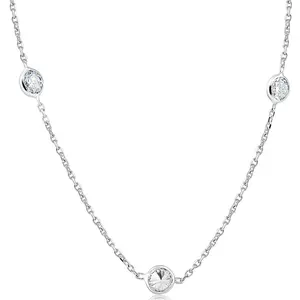 2 Ct Diamonds By The Yard Necklace 14K White Gold Lab Grown Diamond