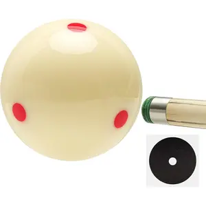 2-1/4" Professional Training Pool Billiard Ball, White Cue Ball with 6 Red Dots, High-Impact Resin, Tournament Standard