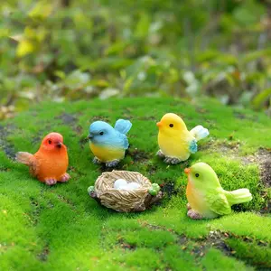 Miniature Figurines , Fairy Garden Miniatures Mini Bird Garden Decorations Accessories Resin Crafts DIY Plant Bonsai Figurines,Miniature Bird Figurines Cute Little Birds Animal Model Home Ornament Miniatures Moss Decoration Accessories for Garden