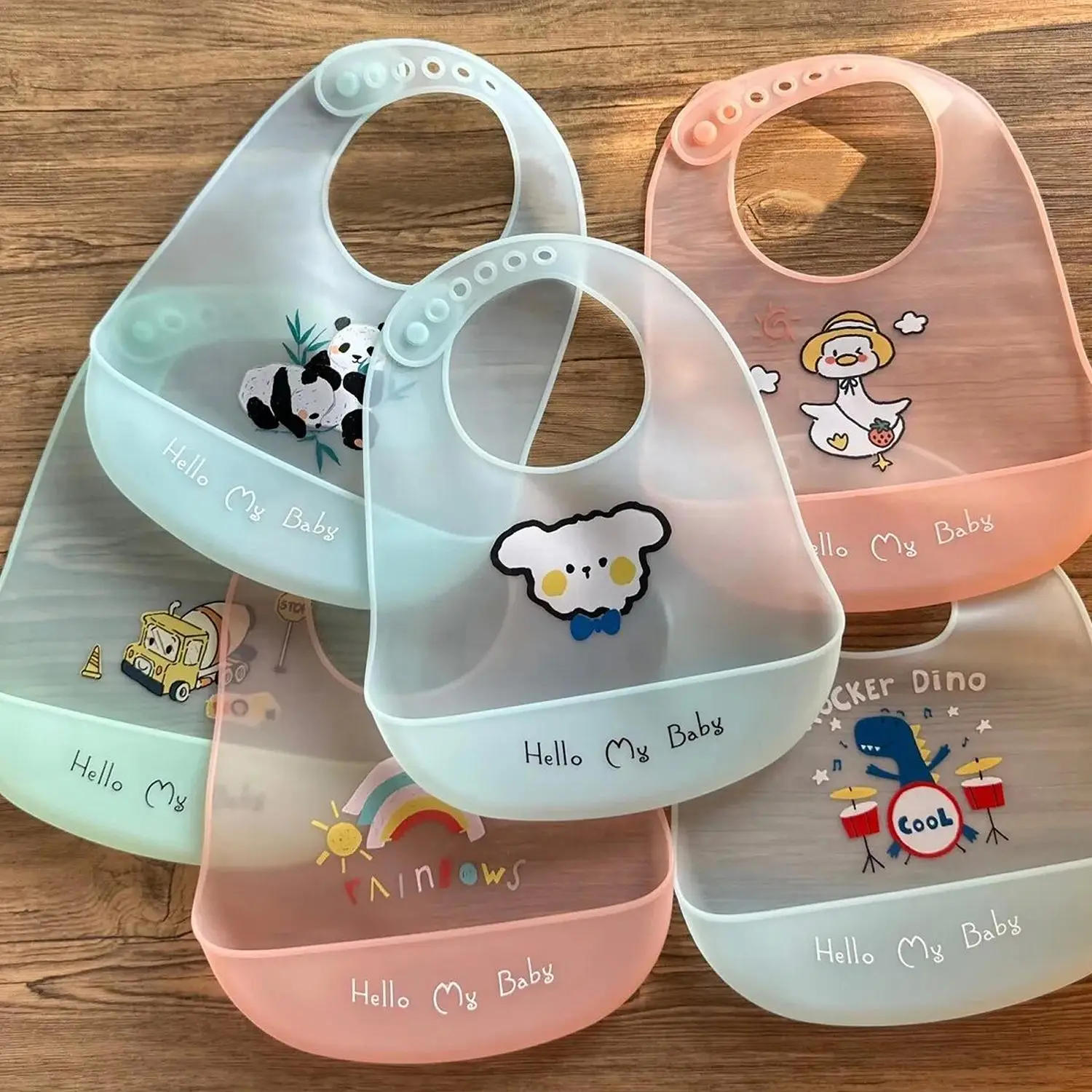 Silicone Baby Bib, 1 Count Waterproof Baby Bib, Baby Feeding Bib, Baby Bibs for Boys & Girls, Baby Stuff, Baby Essentials, Casual Summer Bib Gift