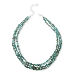 Mine Finds by Jay King Sterling Silver 3-Strand Apatite Bead 18" Necklace