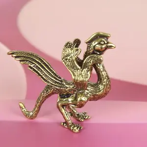Vintage Brass Phoenix Statue Decoration, Traditional Animal Sculpture for Home and Office, Collectible Display Piece, Suitable for Various Rooms