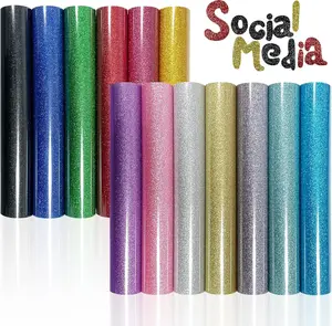 13 count  Glitter HTV Heat Transfer Vinyl 12x10 Inch -  Iron On Vinyl for T-Shirts, Easy to Cut & Weed, for HTV Heat Press Vinyl DIY Craft Projects  Compatible with Any  Machine