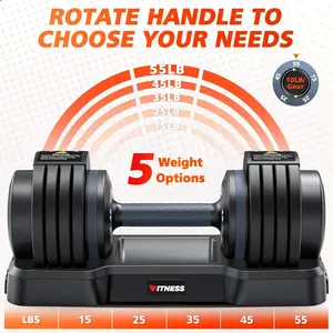 Adjustable Dumbbells Set of 2, 1 Hand Adjustable Weights Dumbbells Set, 5 in 1/10 in 1 Free Dumbbell with Anti-Slip Texture Handle, 25/55/80lb Pair Weight Set For Home Gym Suit both Men and Women