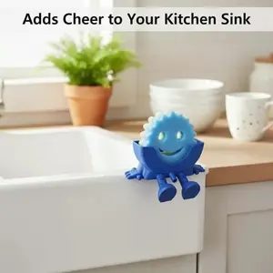 Cute Hanging Sponge Holder with Drainage – Keeps Your Sponge Dry & Smiling, For Scrub Daddy Holder, Funny Sponge Stand for Kitchen Sink, 3D Printing Countertop Sponge Holders