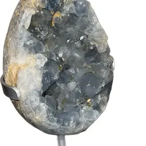 Large Madagascar Celestine Geode Egg — Natural Blue Crystal Cluster | Calming & Sleep Energy | Collector Display Piece Intention-Powered crystals
