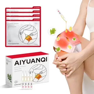 AIYUANQI Knee Pain Relief Heating Patches - Long-Lasting Herbal Plant Extract with 5 Essential Oils, Therapy for Runners, Leg Stiffness, Sensitive Skin, Daily Wellness, Easy Wear, 24-Month Durability (4 Patches)