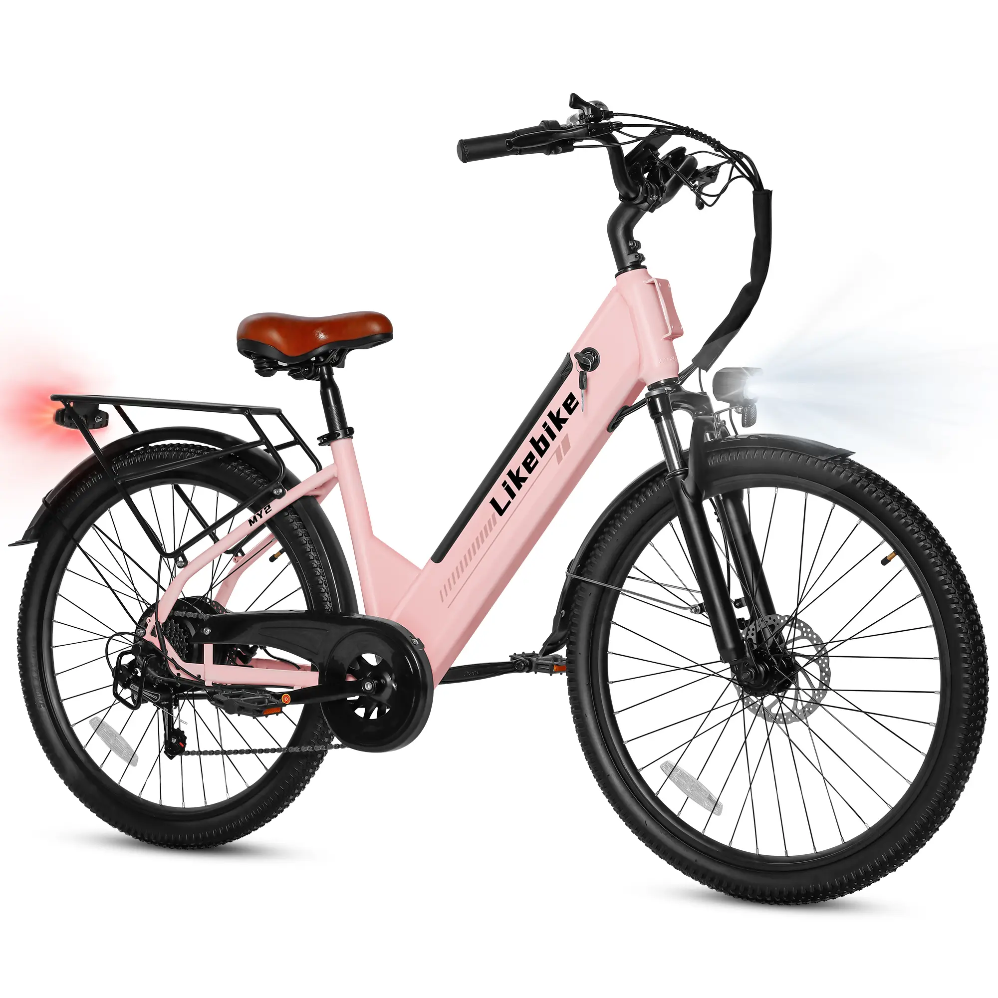 DXH 1500W Peak Motor Electric Bike for Adults 26" 7-Speed 15Ah Removable Battery 85Miles Range 28MPH Commute Beach Snow Ebike