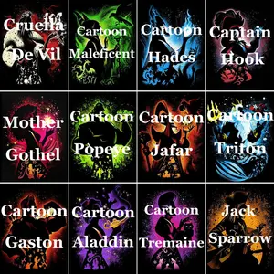 12 Piece Villain Diamond Painting Art Painting Set,5DRound Diamond Painting Set,DlY Crafts,Home DecorationArt Painting