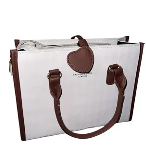 Elegant Quilted Faux Leather Tote Bag - Structured Design for Everyday Use