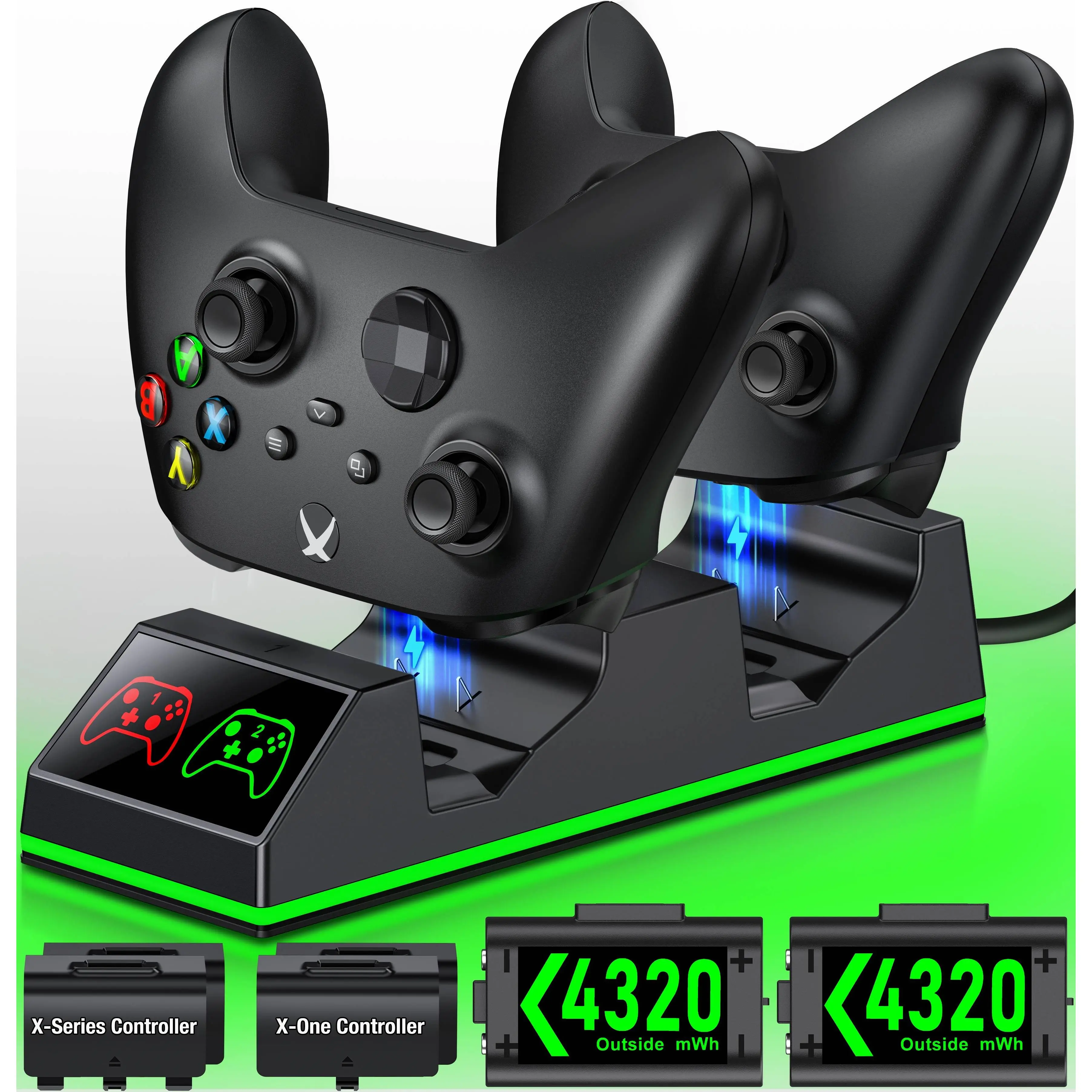 ESYWEN Rechargeable Battery Pack for Xbox Controller, 2X 4320mWh Rechargeable Battery Pack for Xbox Series X/S/One X/S/Elite Controllers, High Speed Charging Station for Xbox Controller Battery Pack, Black,back to school,back to school haul