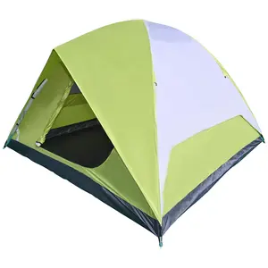 4-6 Person Instant Cabin Family CampTent with Windows - Waterproof Dome Tent, Oxford Floor, 83x106 inches, Green Gray