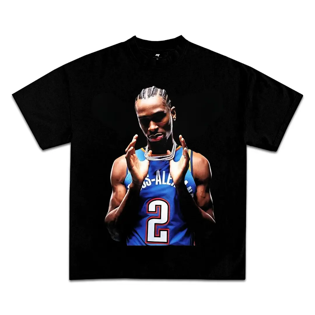 AllStar - SHAI MVP Graphic Tee Streetwear Outfit, Best Gifts For Sports Fans Womenswear Streetwear Classic Clothing Crewneck Casual Shortsleeve Tropical Summer