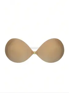 Invisible Sticky Bra with Transparent Straps, Thick Breathable Seamless Push Up Cups for Formal Dress and Wedding, Maximum Support for Small Busts