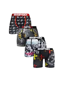 4Pcs Men's Underwear Boxers Breathable Moisture-Wicking Fabric Stretch Boxer Shorts Mens Boxer Briefs Fashion Print Mans Boxershort Comfortable Daily Wear & Active Use Ideal Gift Choice