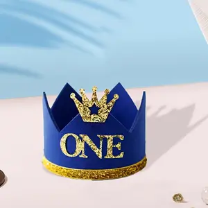 Blue Crown Birthday Hat, Party Photo Prop, Perfect for Birthdays and Gatherings, Fun Accessory for Celebrations, Easy to Wear