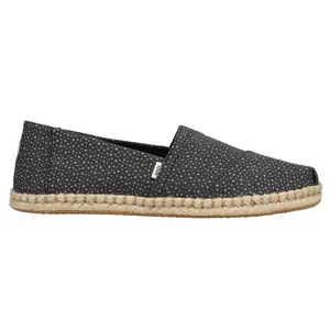 TOMS Womens Alpargata Rope Espadrille Slip On Flats Casual - Black